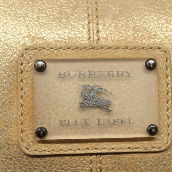 BURBERRY Blue Label Hand Bag Leather 2way Gold - Picture 9 of 15
